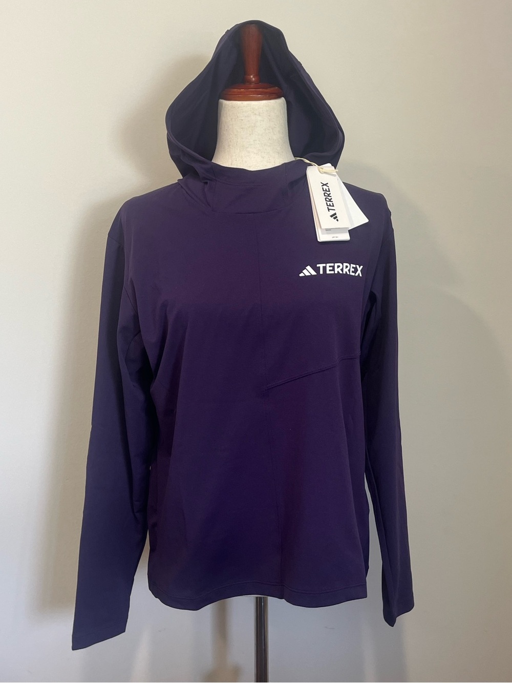NWT Adidas Terrex Multi Climacool Hooded SL Hiking Top Purple Women’s Medium